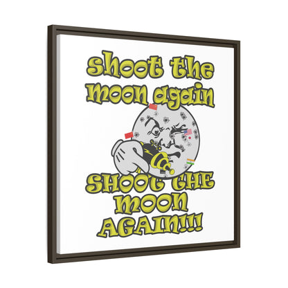 shoot the moon again - framed canvas art (white)