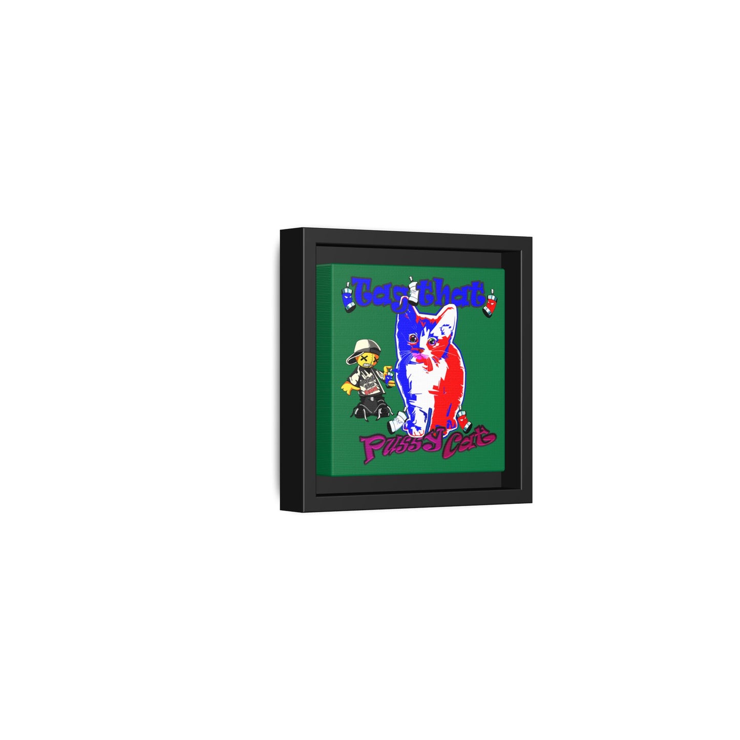 tag that - framed canvas art (dark green)