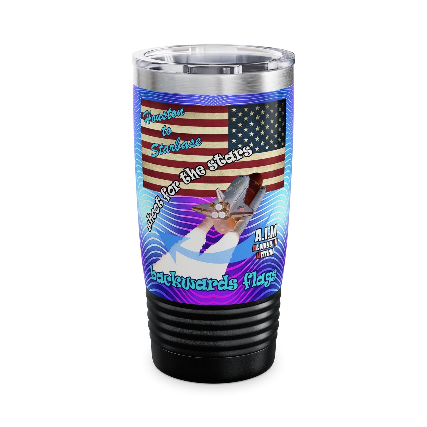 shoot for the stars - Ringneck Tumbler, 20oz (purple wave)