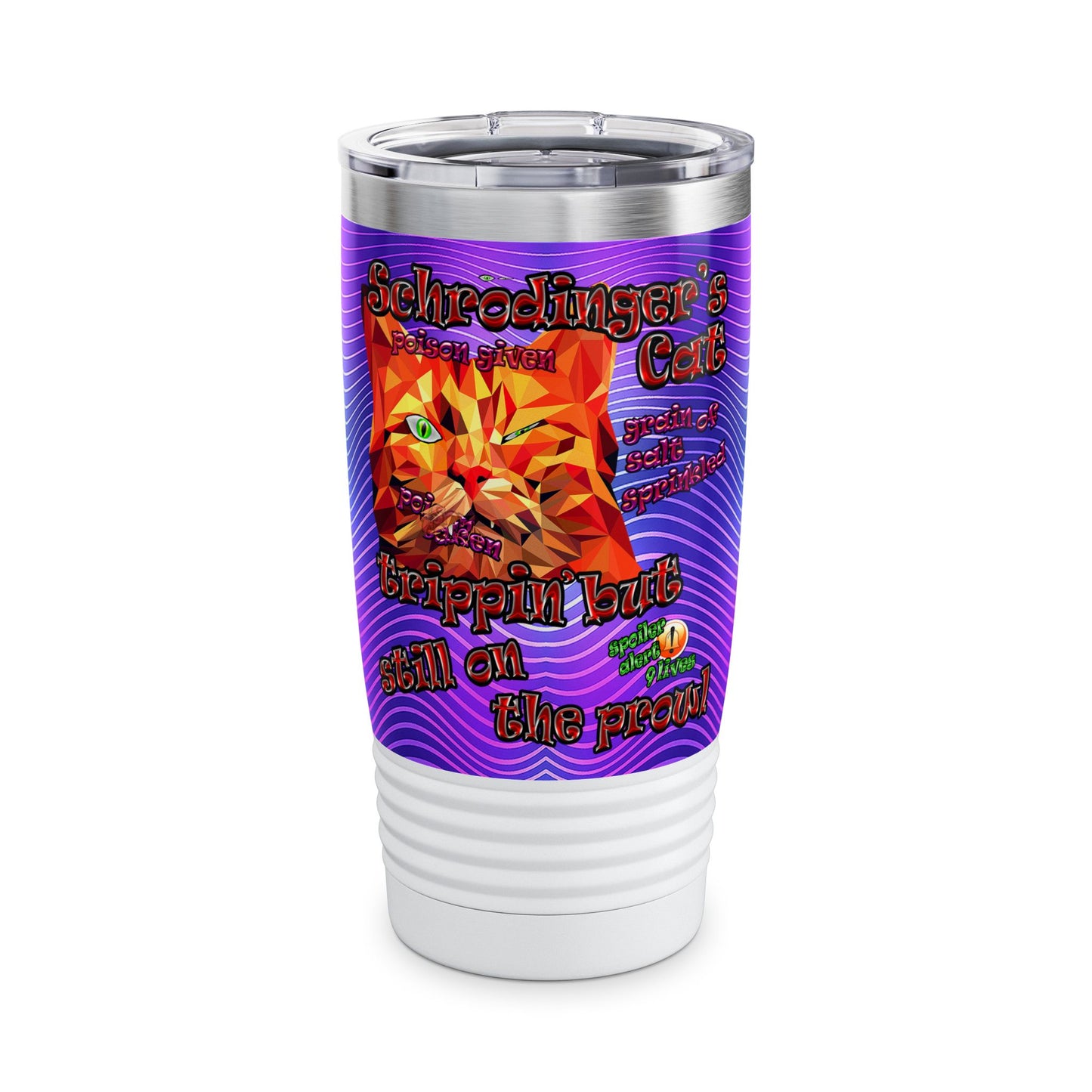 schrodinger's cat - Ringneck Tumbler, 20oz (purple wave)