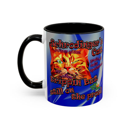 schrodinger's cat - Accent Mug (blue-white wave)