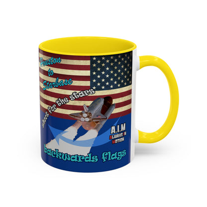 shoot for the stars - Accent Mug (dark blue)