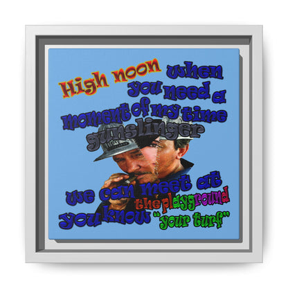 high noon - framed canvas art (light blue)