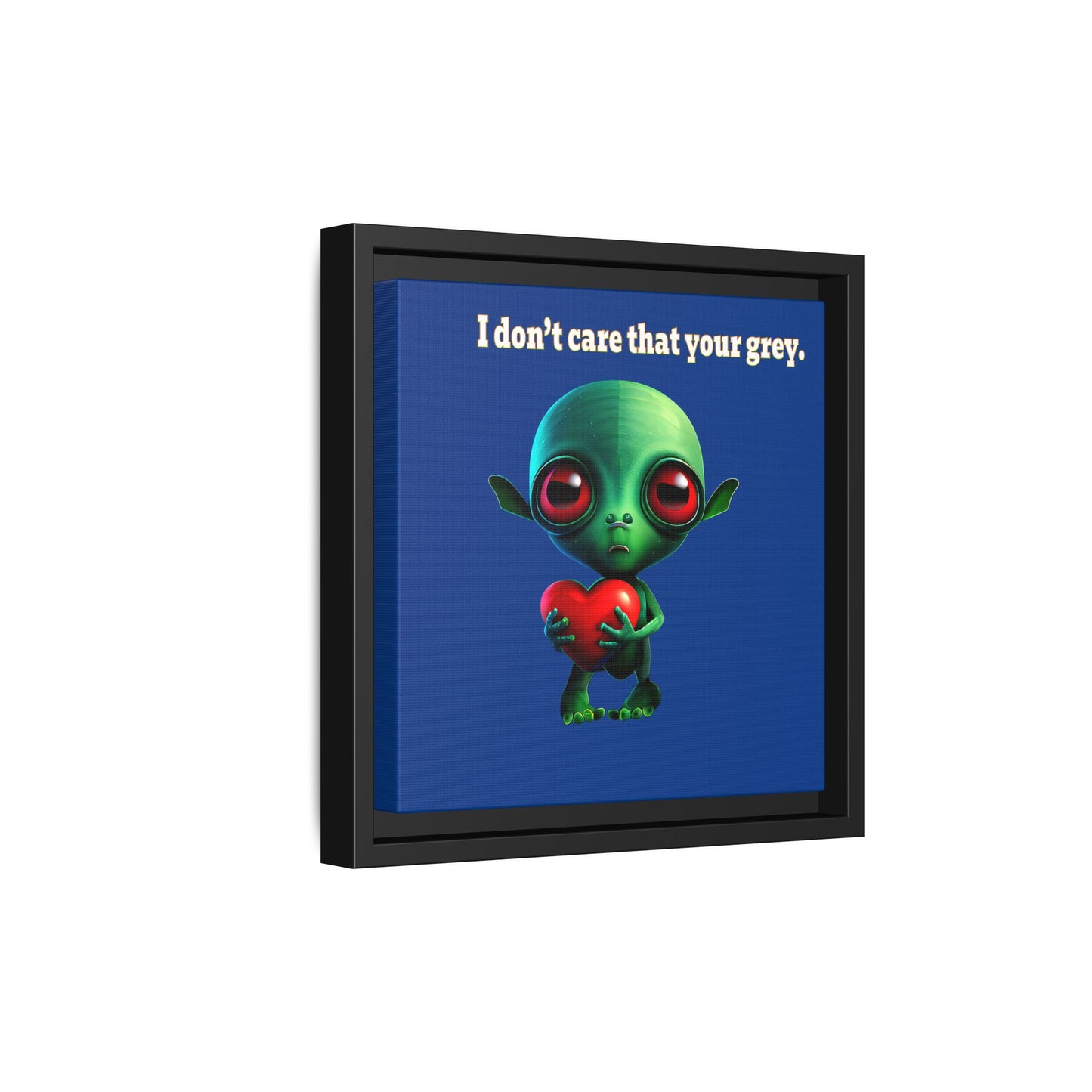 I don't care that your grey - framed canvas art (dark blue)
