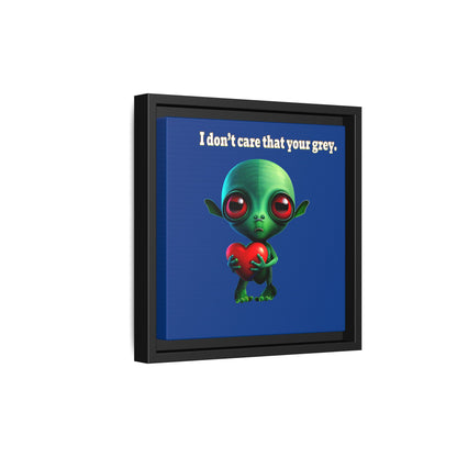 I don't care that your grey - framed canvas art (dark blue)