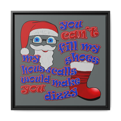 santa's shoes - framed canvas art (dark grey)