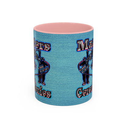 em cee squared - Accent Mug (faded dark blue)