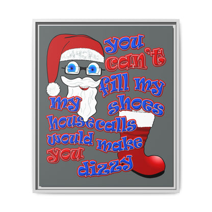 santa's shoes - framed canvas art (dark grey)
