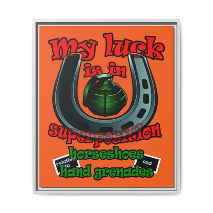 my luck - framed canvas art (orange)