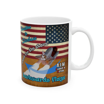 shoot for the stars - White Mug (brown papyrus)