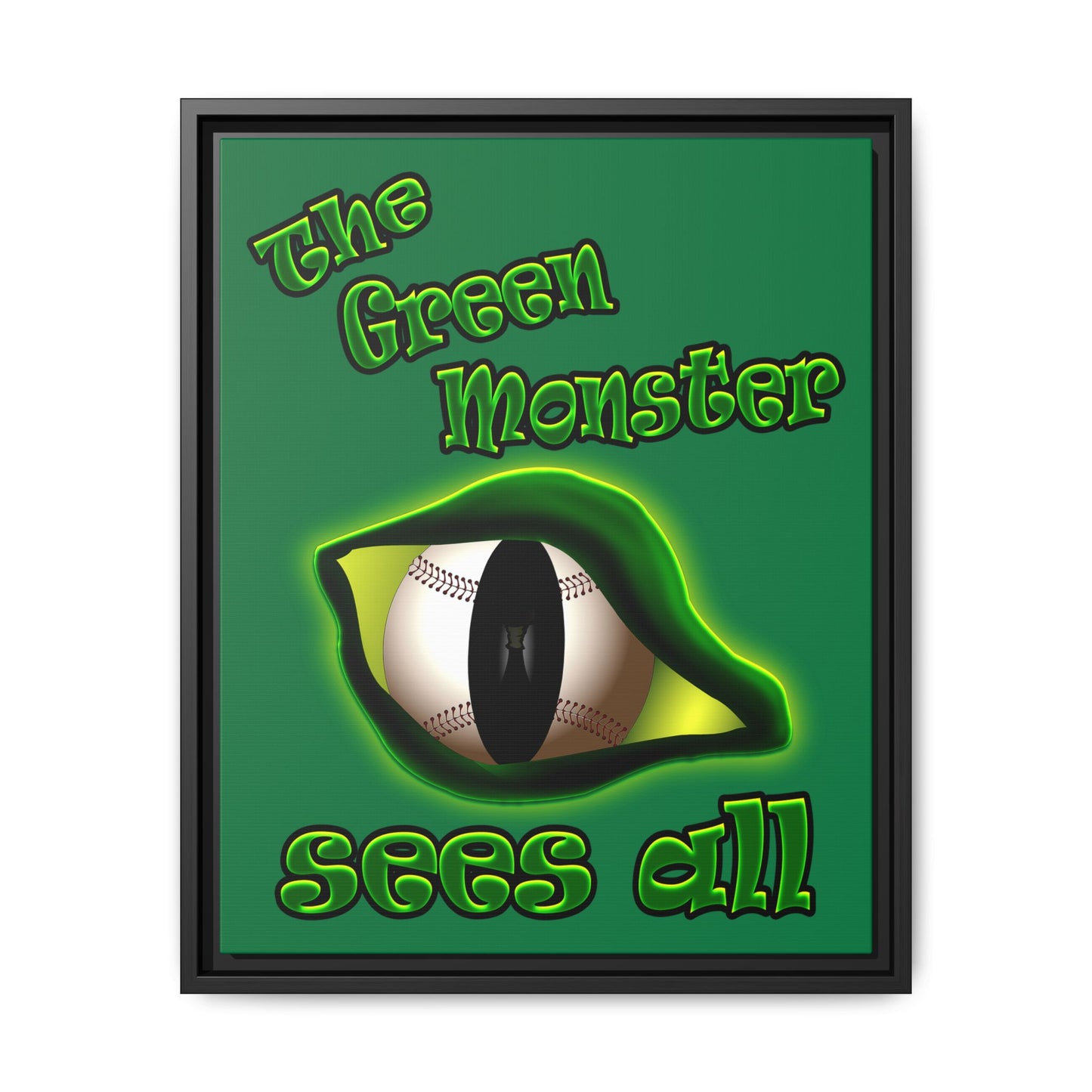 green monster - framed canvas art (dark green)