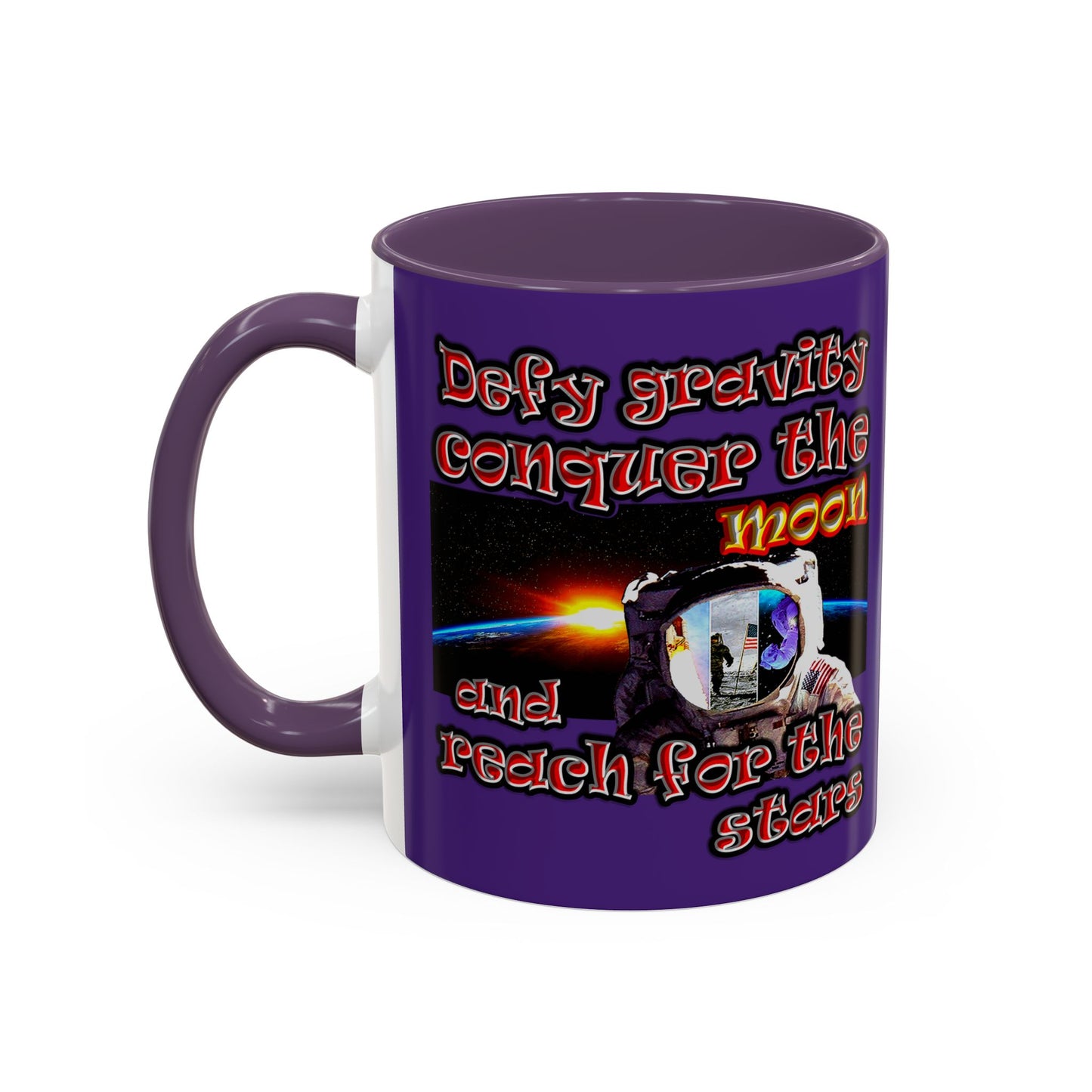 defy conquer reach - Accent Mug (purple)