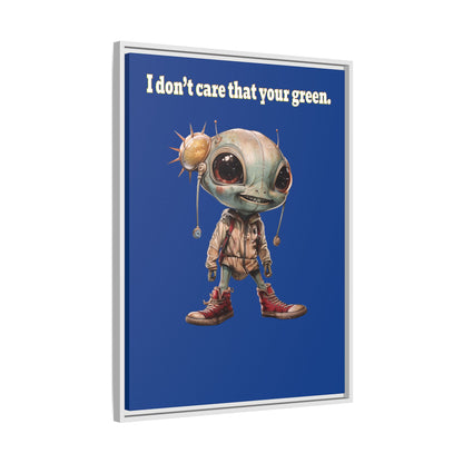 I don't care that your green - framed canvas art (dark blue)