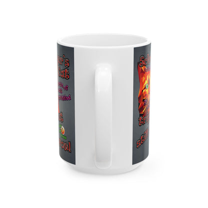 schrodinger's cat - White Mug (grey-light grey)