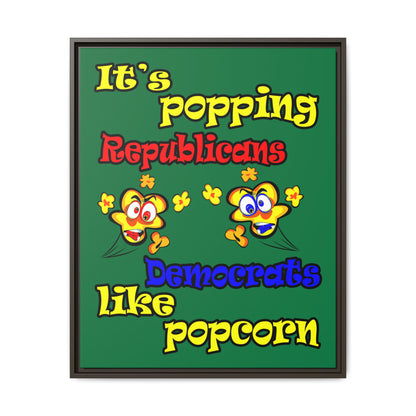 popping like popcorn - framed canvas art (dark green)