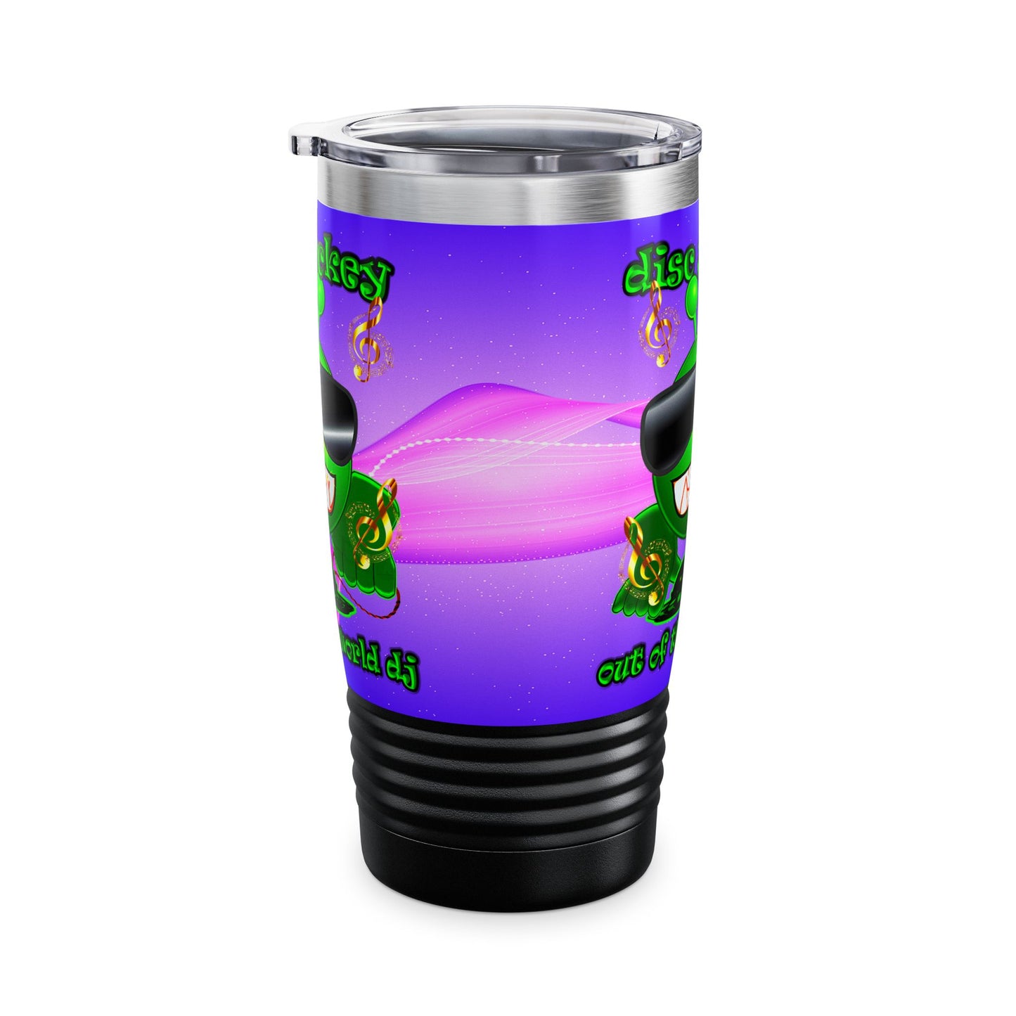 disc jockey - Ringneck Tumbler, 20oz (purple-pink wave)