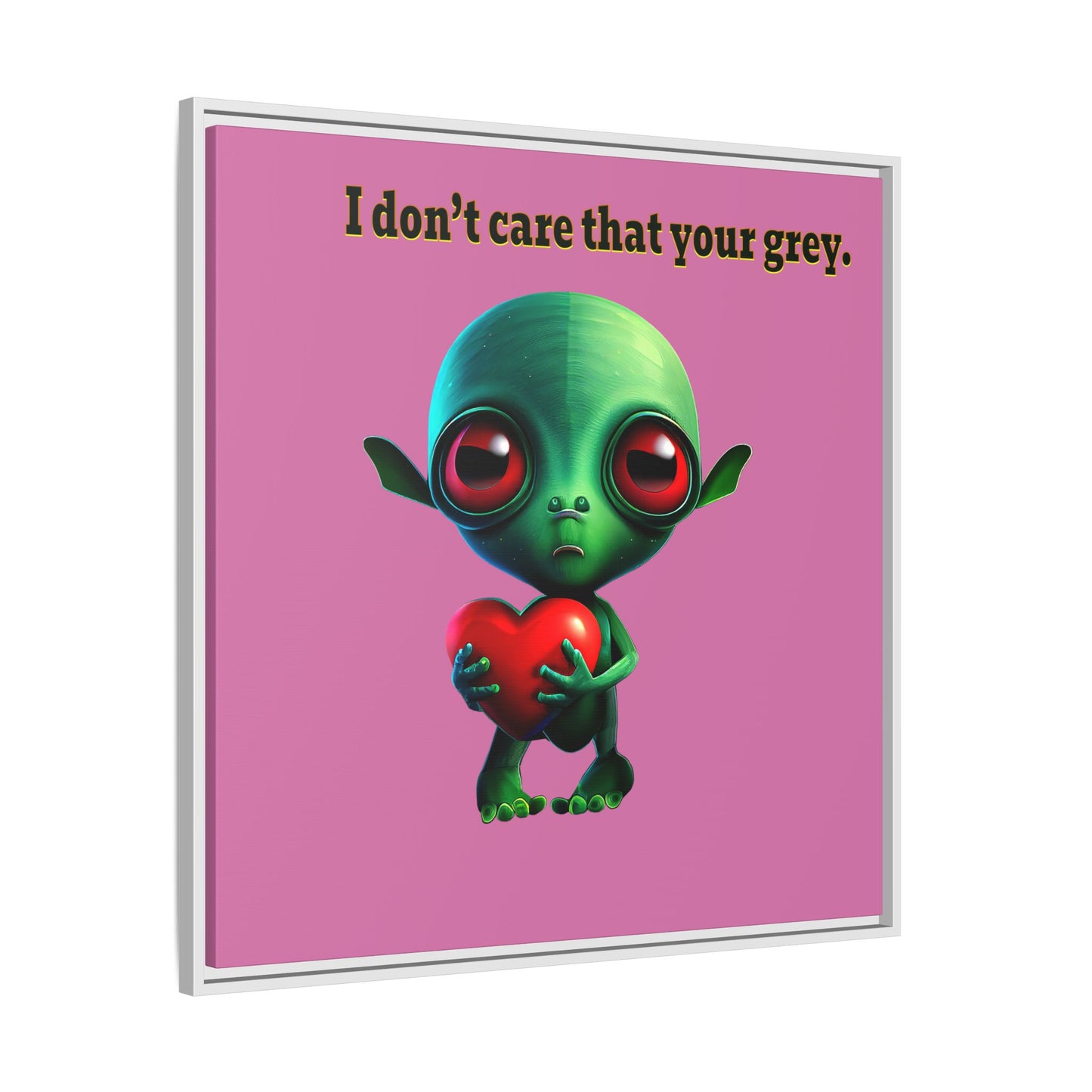 I don't care that your grey - framed canvas art (light pink)