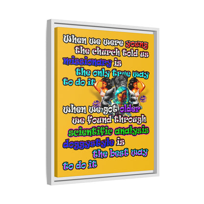 doggystyle - framed canvas art (yellow)
