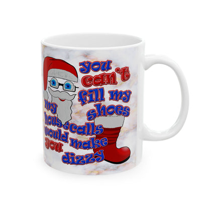santa's shoes - White Mug (white marble)