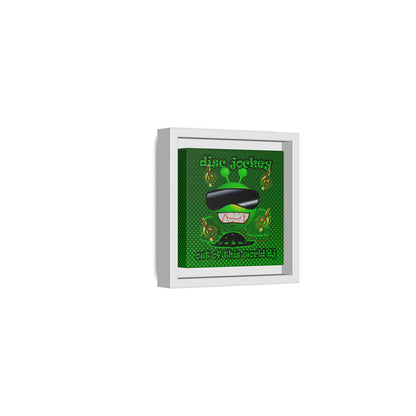 disc jockey - framed canvas art (logo green)