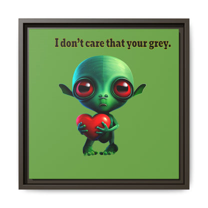 I don't care that your grey - framed canvas art (green)