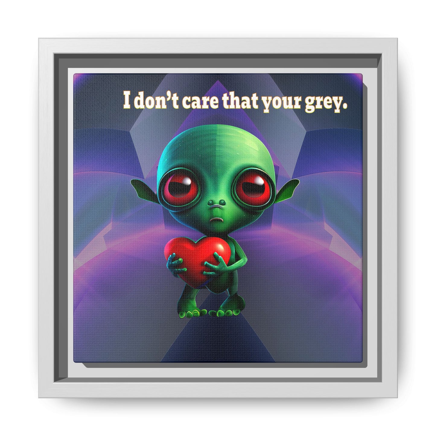 I don't care that your grey - framed canvas art (grey-pink wave)