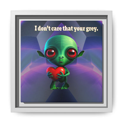 I don't care that your grey - framed canvas art (grey-pink wave)
