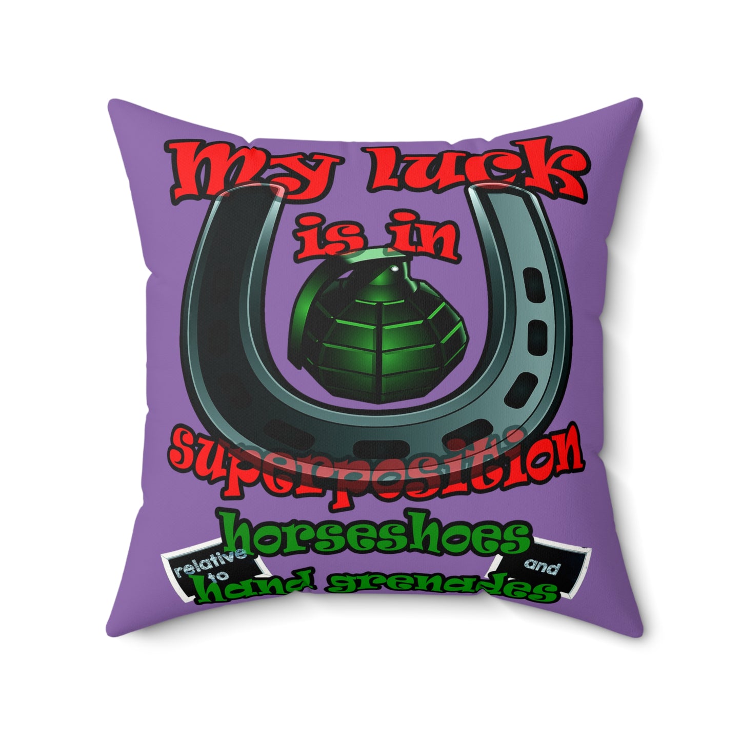 my luck - Faux Suede Square Pillow - (light purple)
