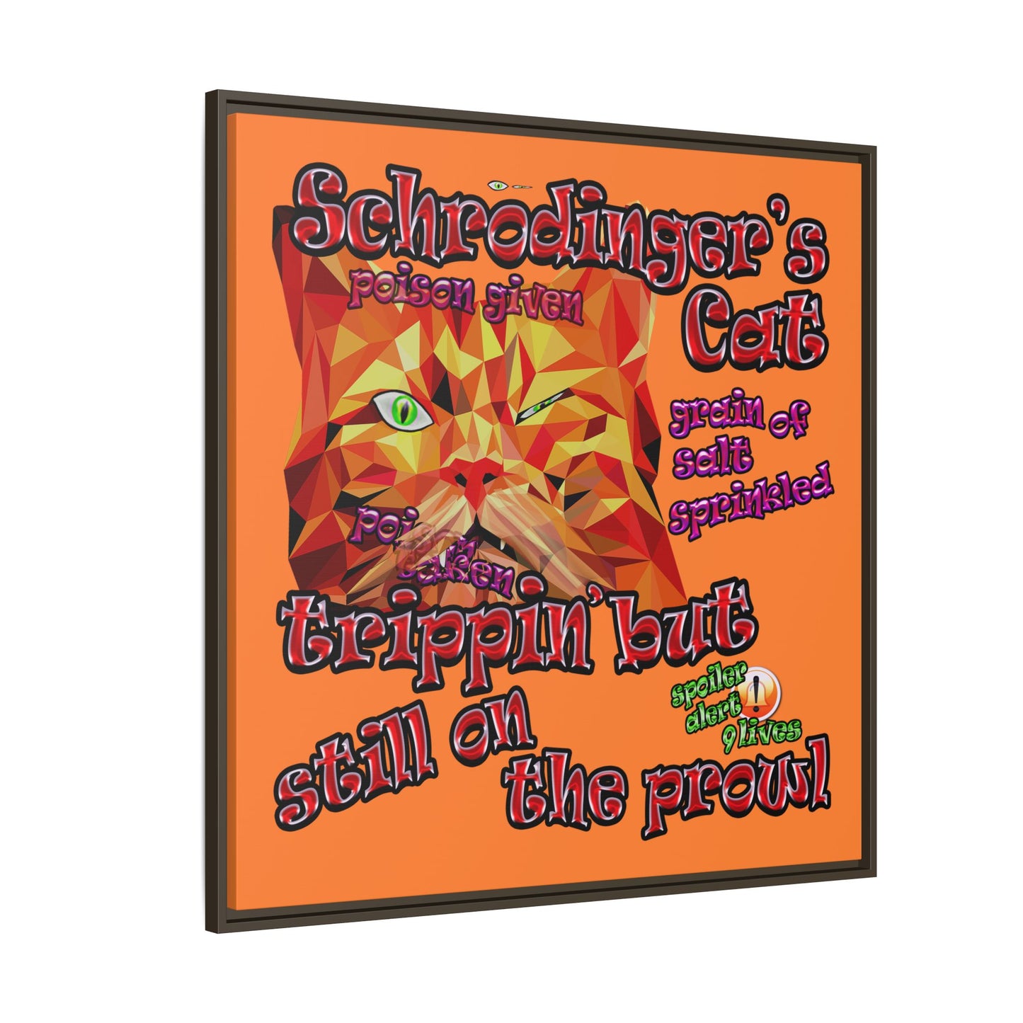schrodinger's cat - framed canvas art (crusta)