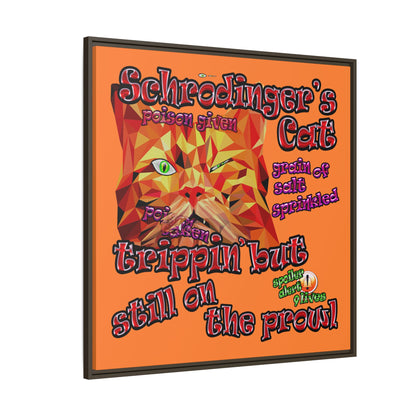 schrodinger's cat - framed canvas art (crusta)