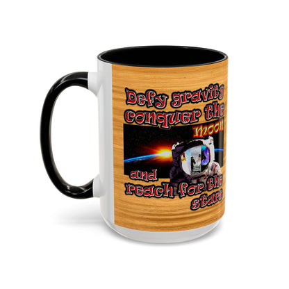 defy conquer reach - Accent Mug (butterscotch wood finish)