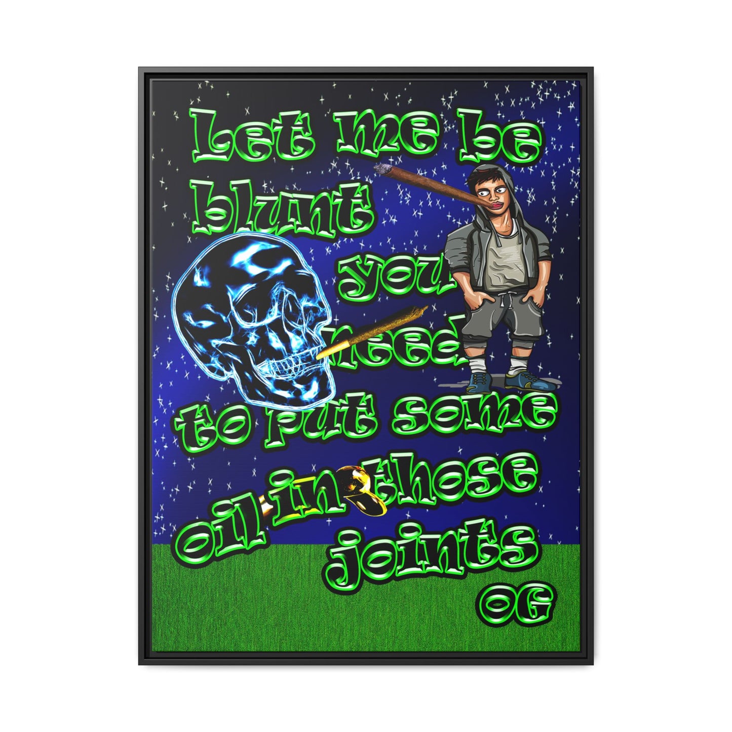 og - framed canvas art ('snoops' background)