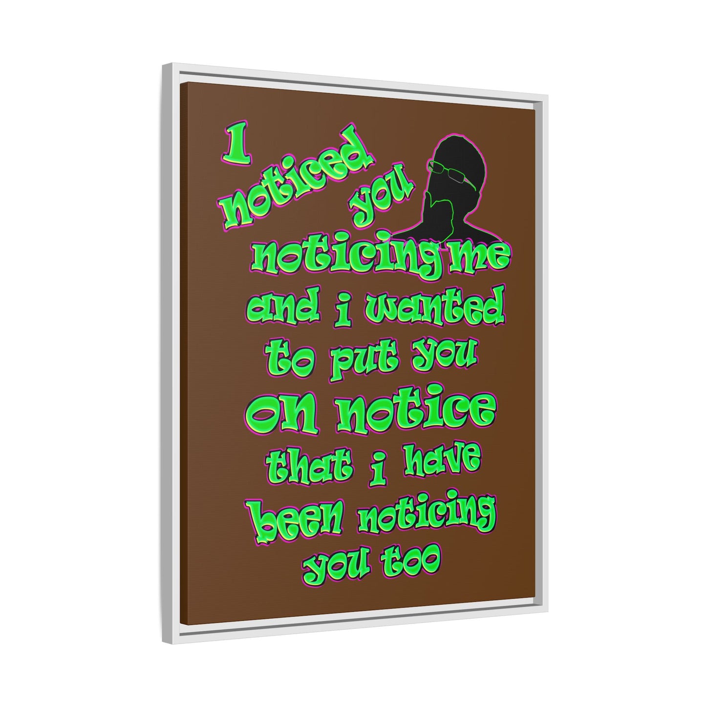 noticed you noticing - framed canvas art (brown)