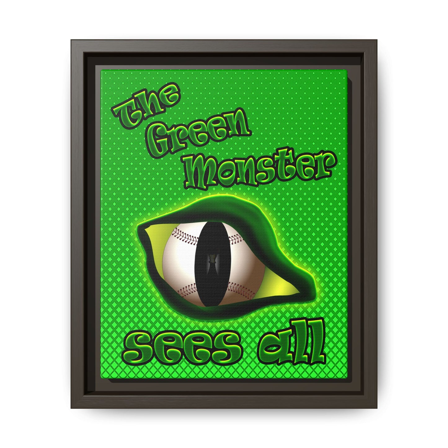 green monster - framed canvas art (logo green)