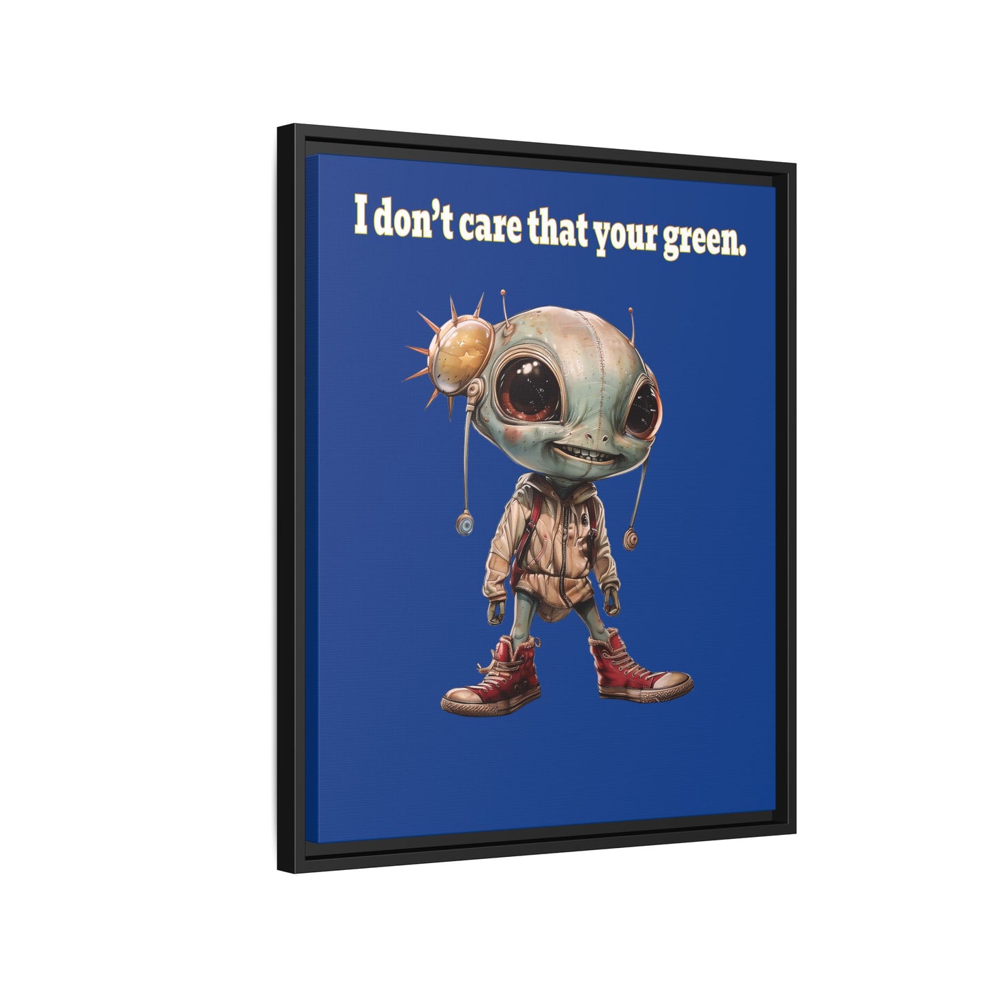 I don't care that your green - framed canvas art (dark blue)