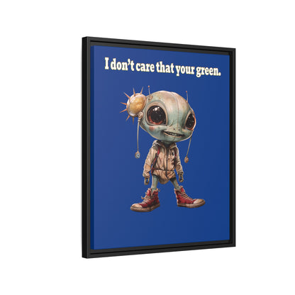 I don't care that your green - framed canvas art (dark blue)