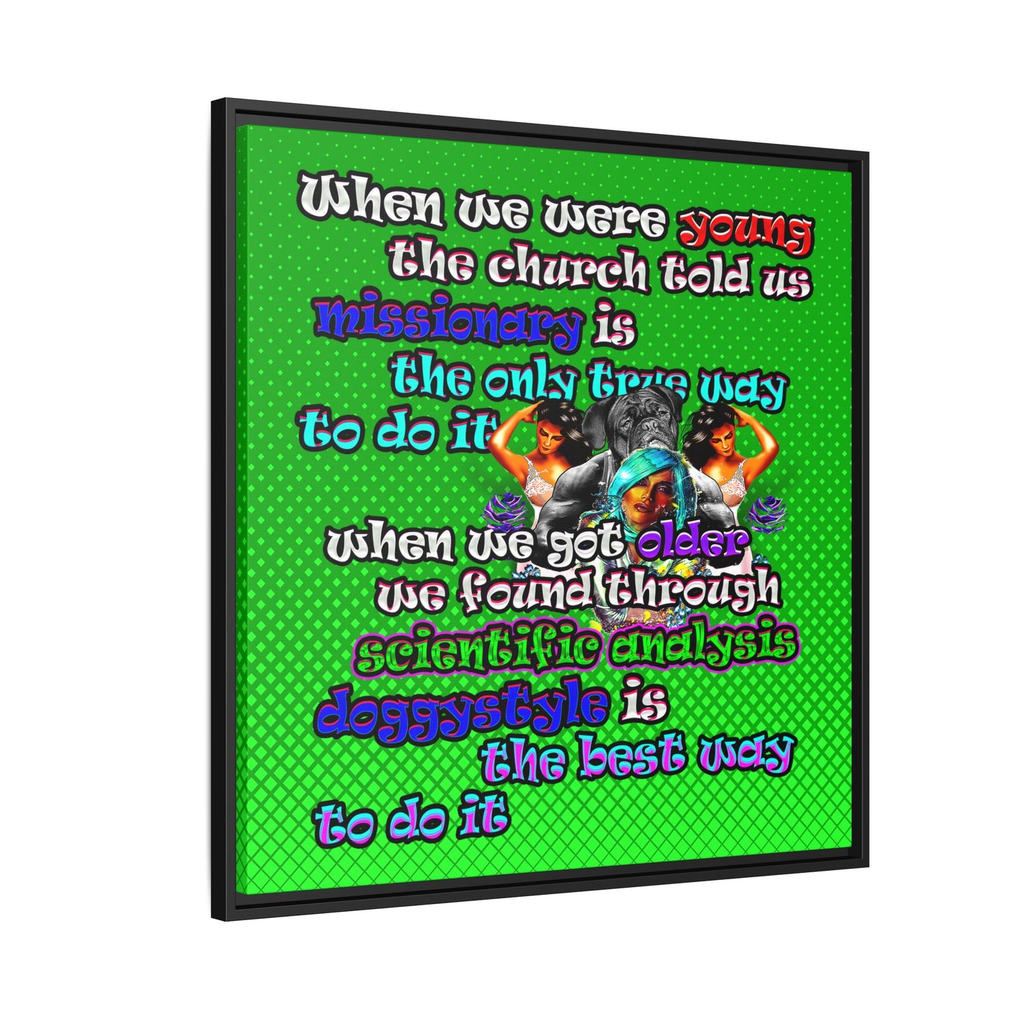 doggystyle - framed canvas art (logo green)