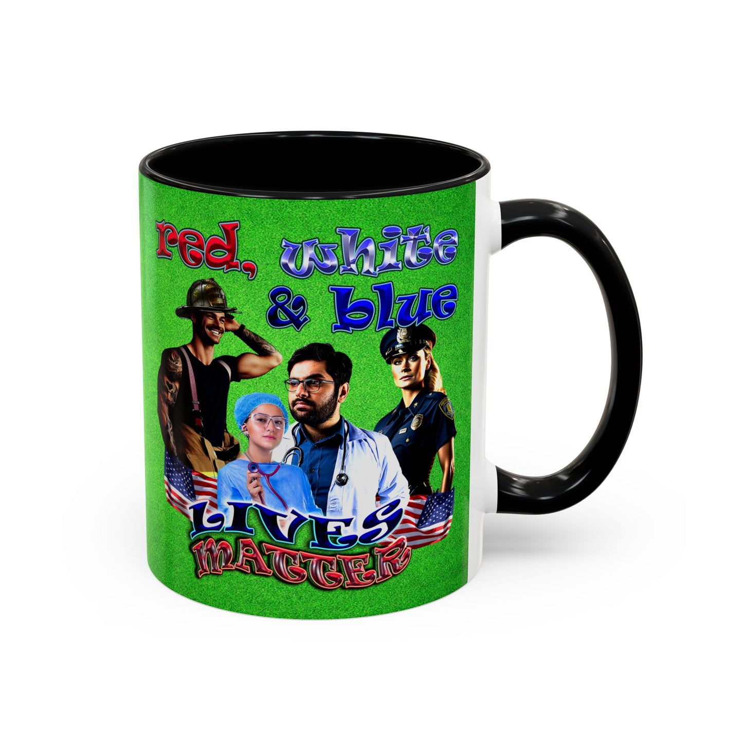 rw&b lives matter - Accent Mug (green turf)
