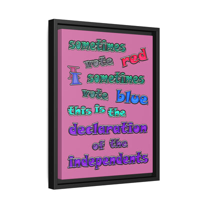 declaration of the independents - framed canvas art (light pink)