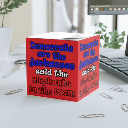 donkeys and elephants - note cube (red)