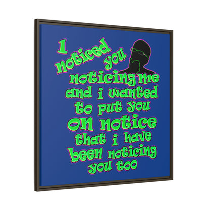 noticed you noticing - framed canvas art (dark blue)