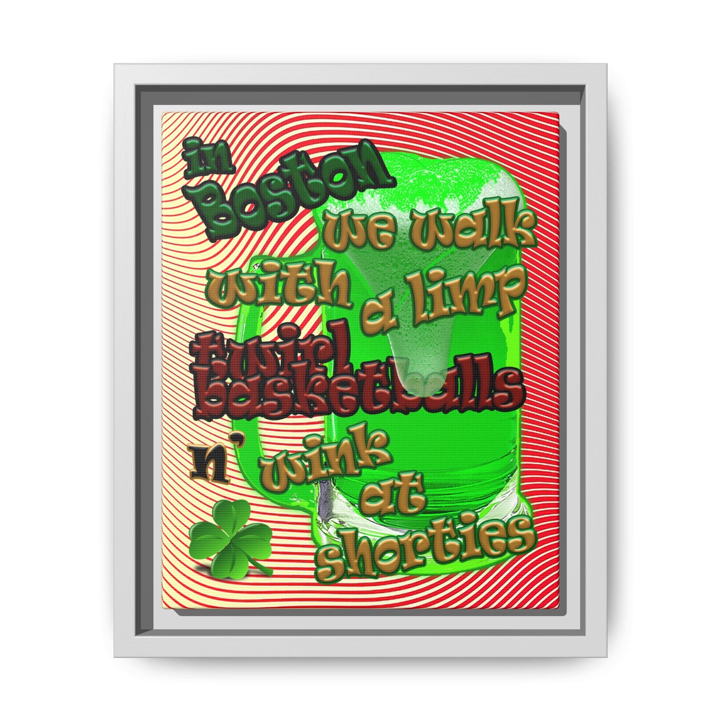 celtics logo - framed canvas art (yellow-orange wave)