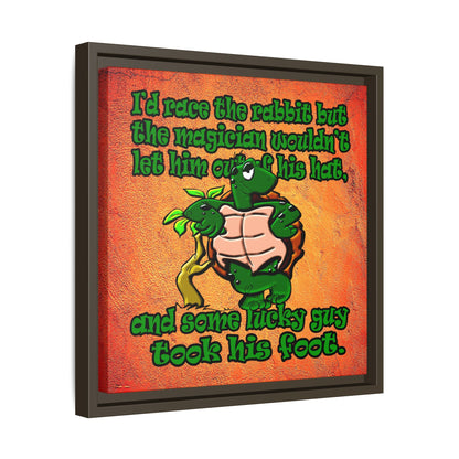 turtle race - framed canvas art (burnt orange)