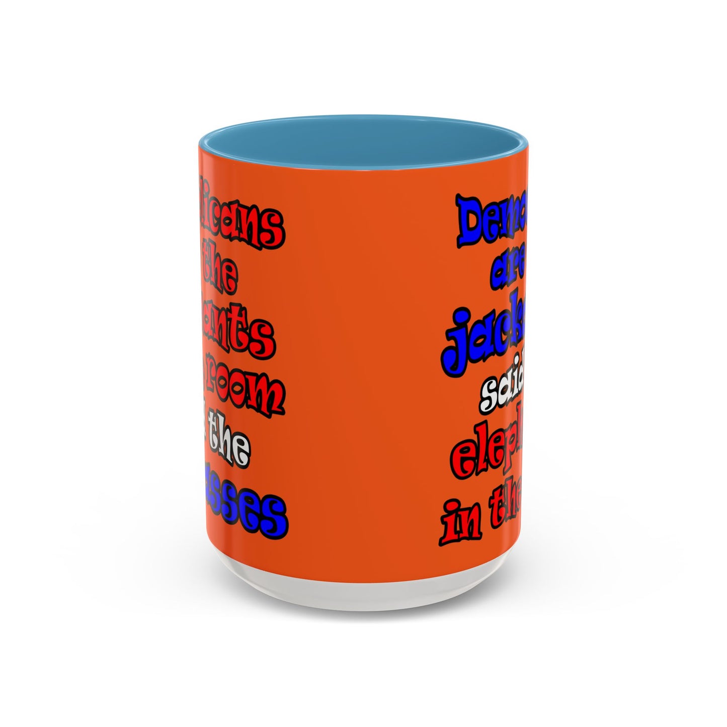 donkeys and elephants - Accent Mug (orange)
