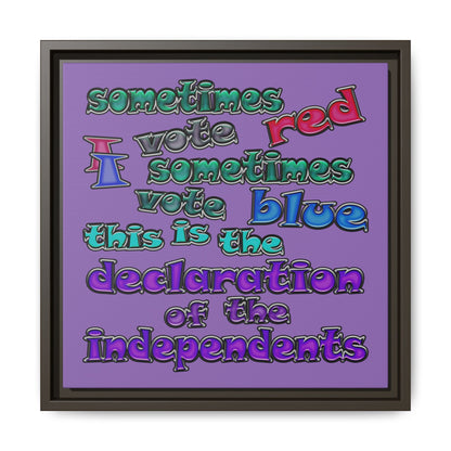 declaration of the independents - framed canvas art (light purple)