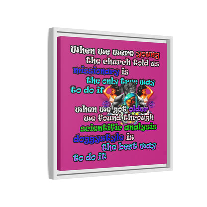 doggystyle - framed canvas art (pink)
