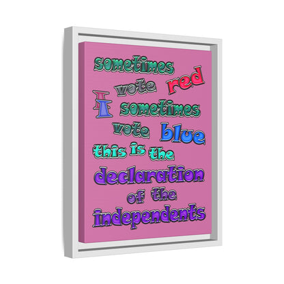 declaration of the independents - framed canvas art (light pink)