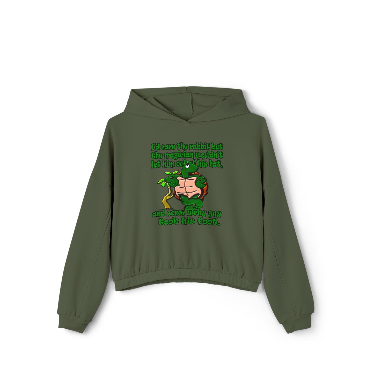 turtle race - Women's Cinched Bottom Hoodie