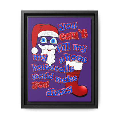 santa's shoes - framed canvas art (purple)