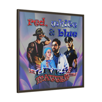 rw&b lives matter - framed canvas art (grey-pink wave)